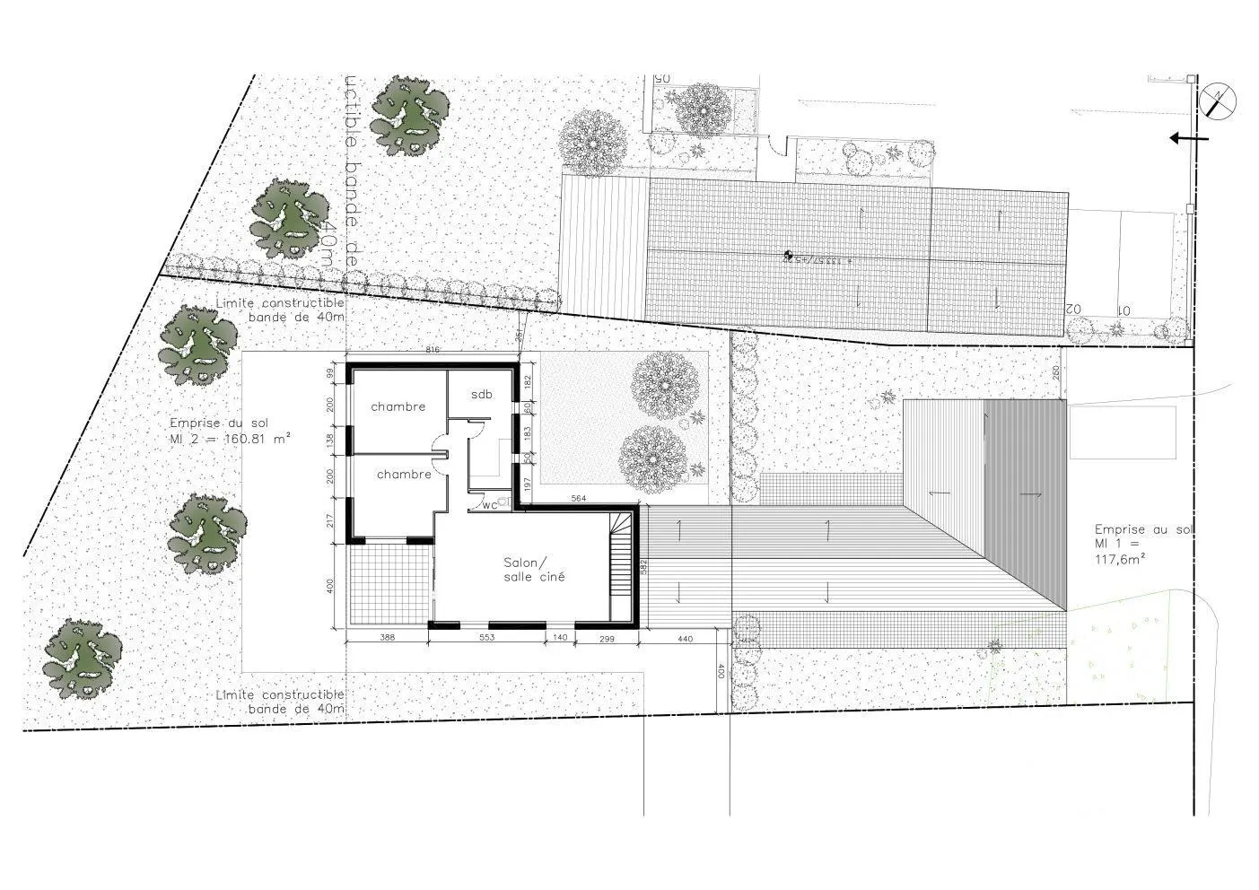 Plan du niveau supérieur du logement principal