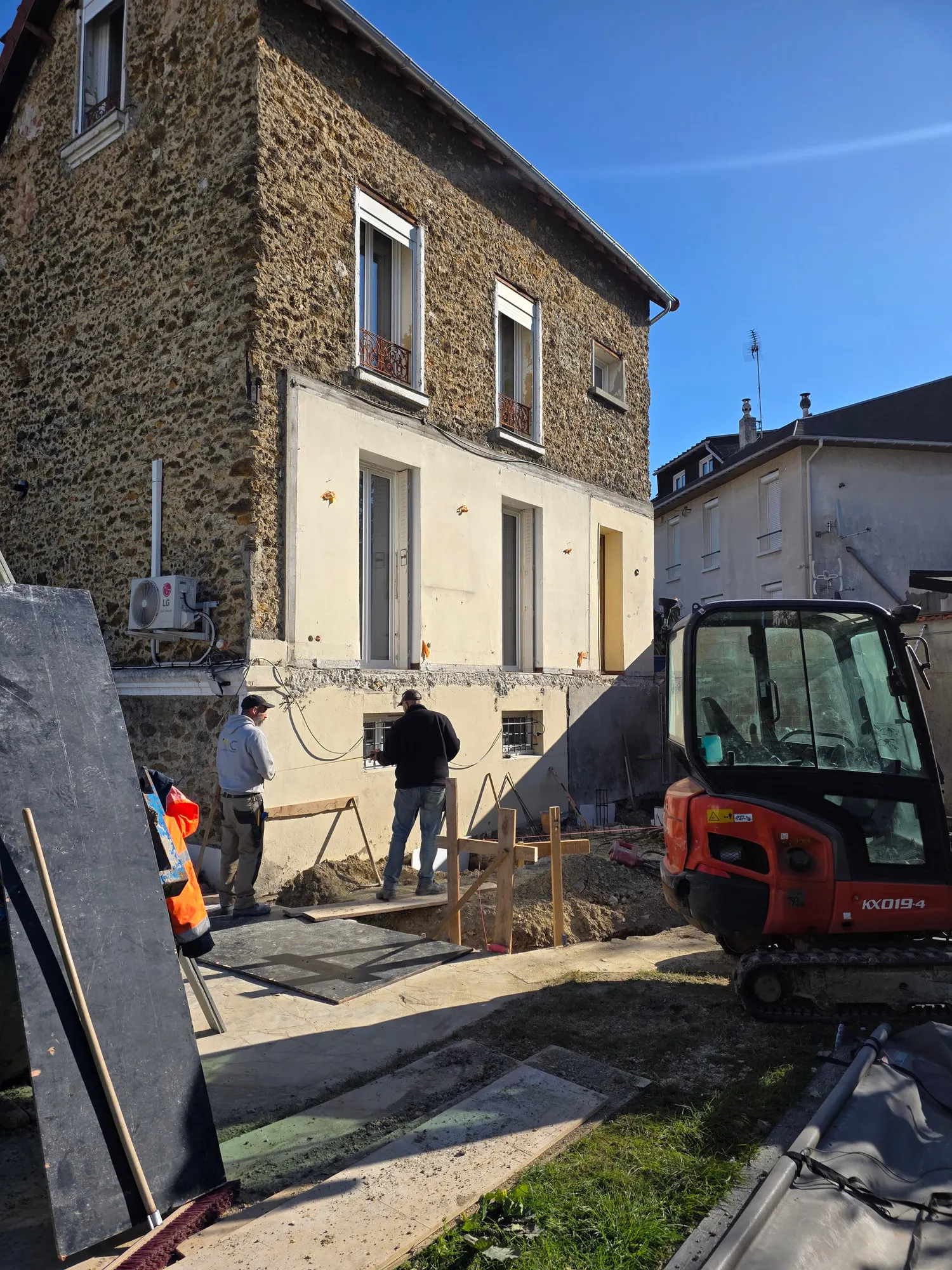 Coulage de la dalle de l'extension