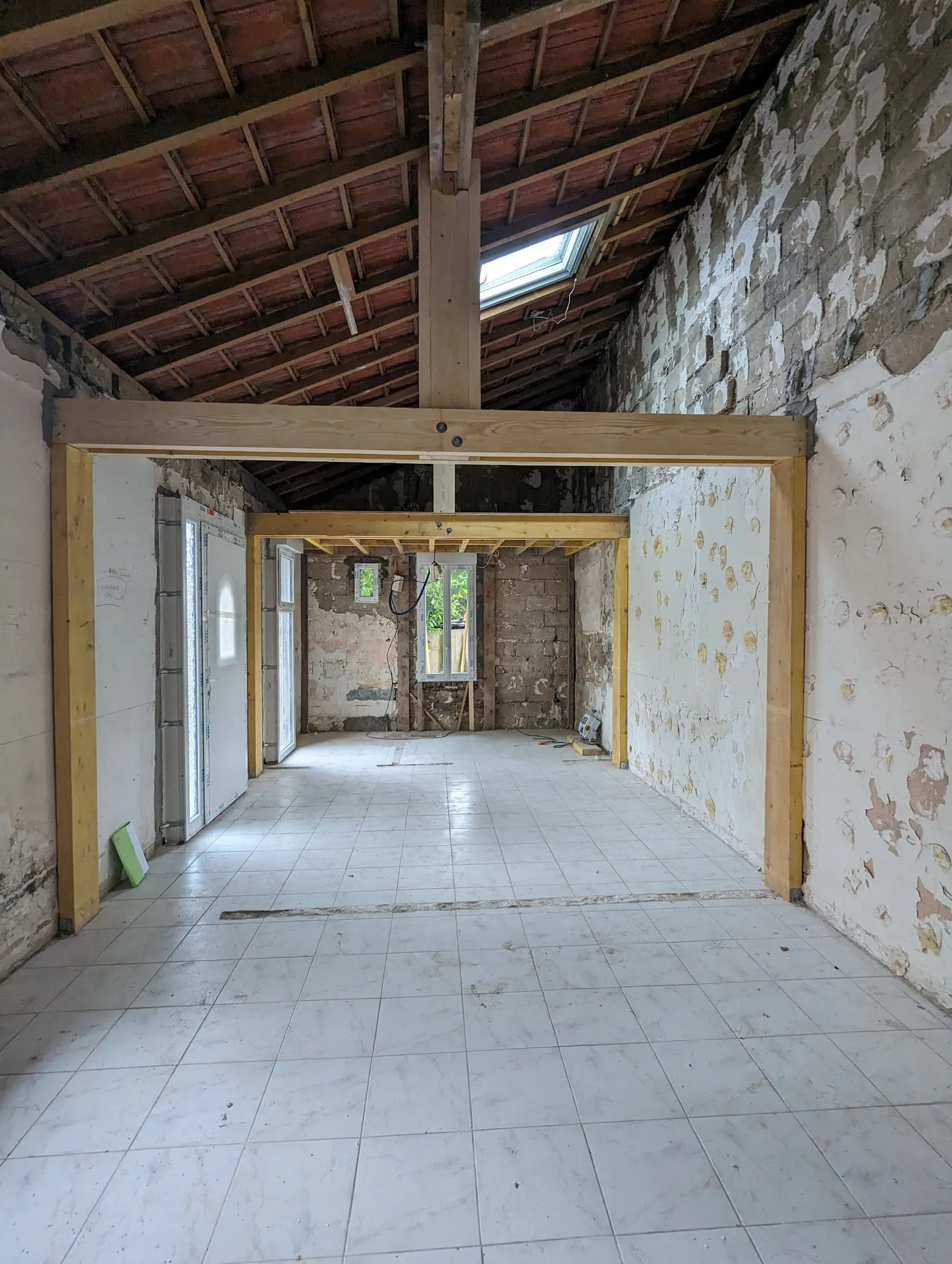 État avant travaux : enfilade des pièces d'origine